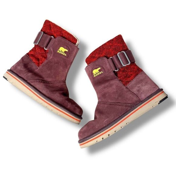 Sorel The Campus Boots Suede-Knit Madder Red Brown Winter Boots Women’s Size 8.5 - Picture 3 of 7
